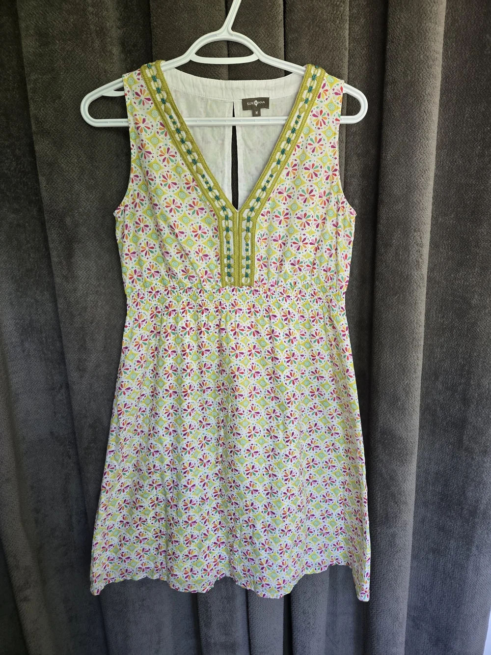 Surkana V-Neck Mini Beaded Dress Boho Festival Indie Vibes Whimsical Summer M - Picture 15 of 16